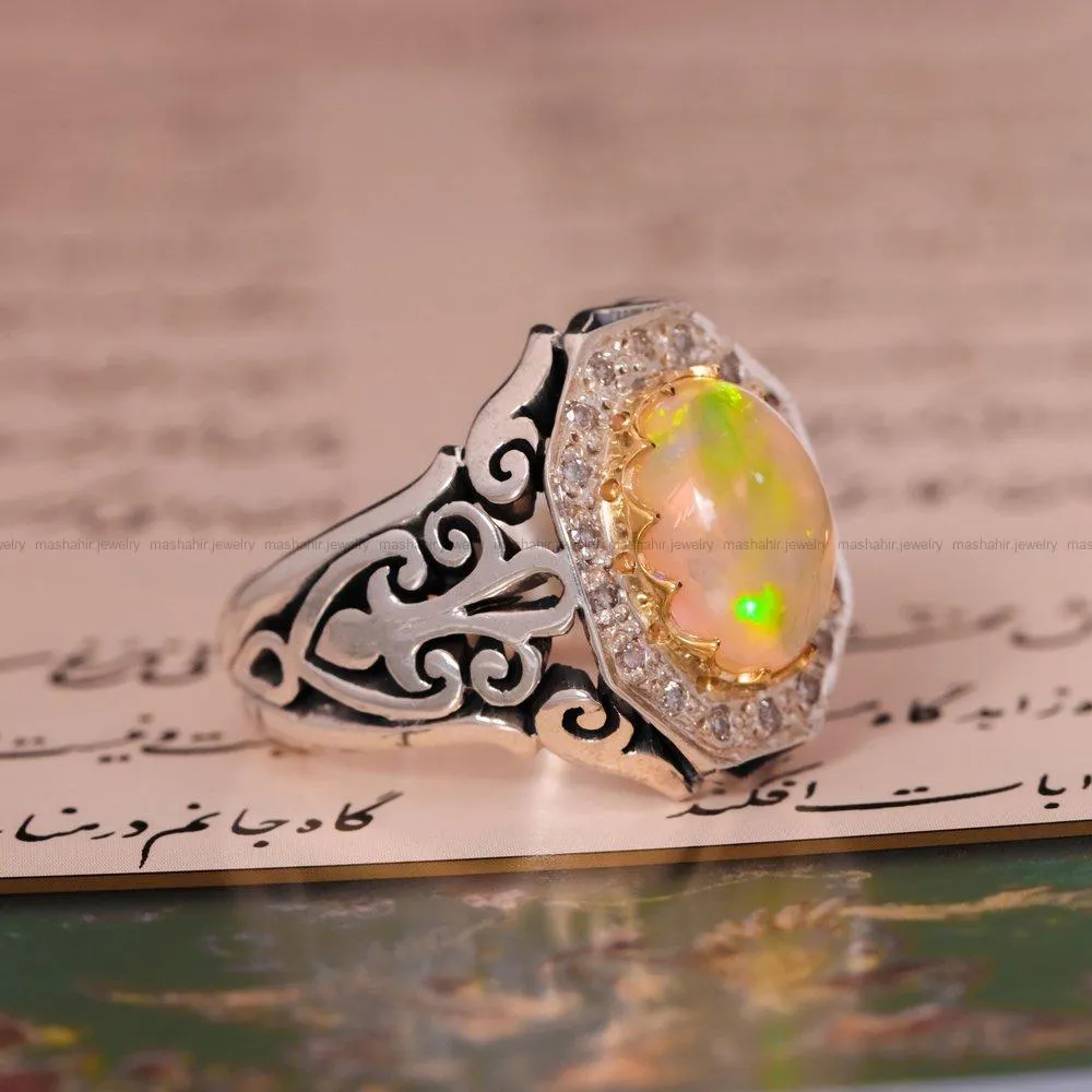 انگشتر اوپال مردانه کد 1499