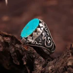 انگشتر فیروزه شجری مردانه کد 2644