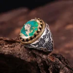 انگشتر فیروزه شجری مردانه کد 2645