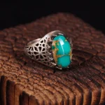 انگشتر فیروزه شجری مردانه کد 2668