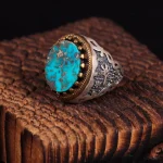 انگشتر فیروزه شجری مردانه کد 2669