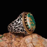 انگشتر فیروزه شجری مردانه کد 2671
