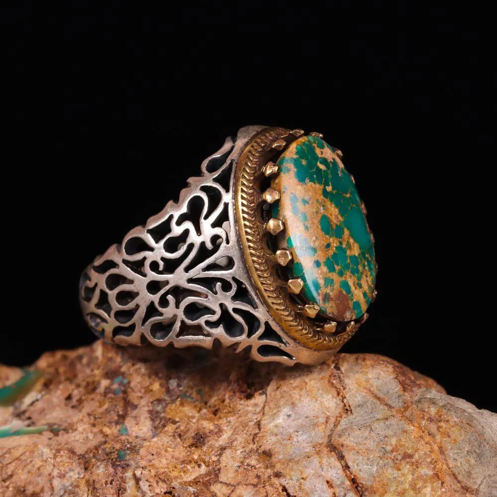 انگشتر فیروزه شجری مردانه کد 2671