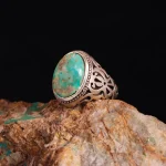انگشتر فیروزه شجری مردانه کد 2675
