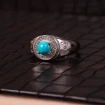 انگشتر فیروزه شجری مردانه کد 2705