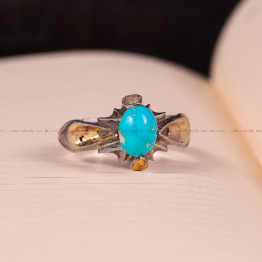انگشتر فیروزه شجری مردانه کد 2712