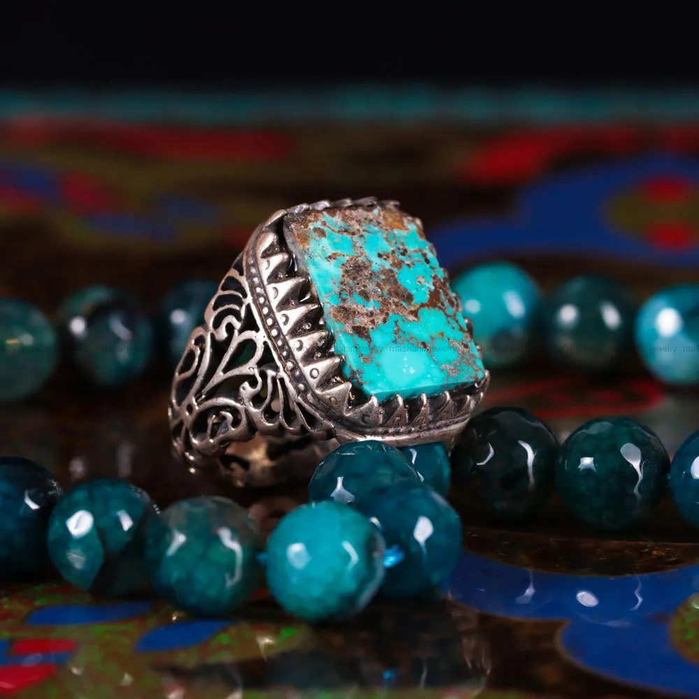 انگشتر فیروزه شجری مردانه کد 2751