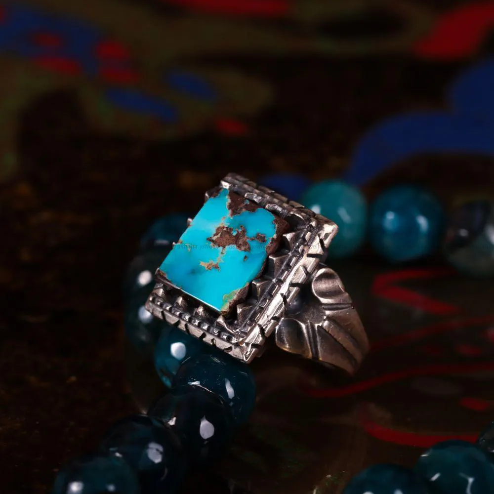 انگشتر فیروزه شجری مردانه کد 2754