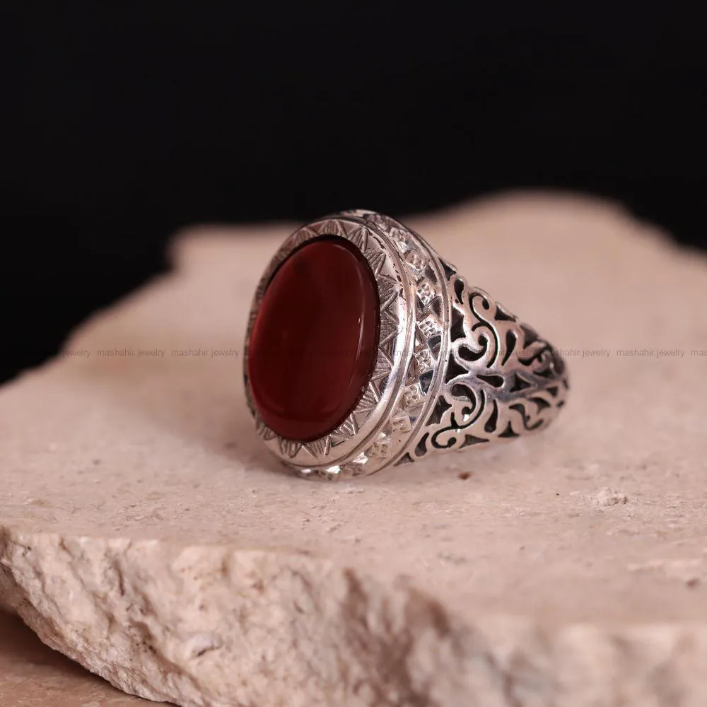 انگشتر عقیق مردانه کد 806