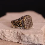 انگشتر صفحه برلیان مردانه کد 807