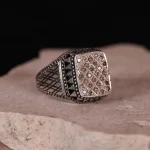 انگشتر صفحه برلیان مردانه کد 814