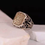 انگشتر صفحه برلیان مردانه کد 851