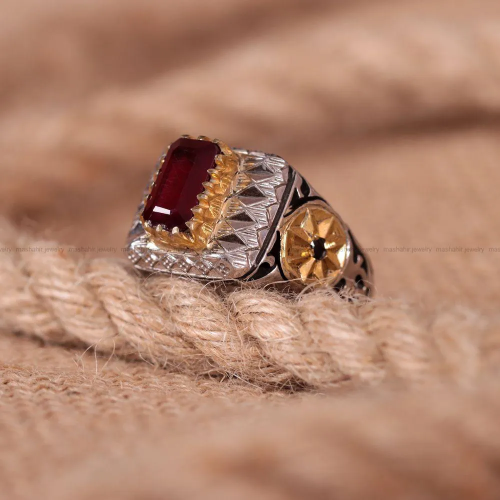 انگشتر یاقوت سرخ مردانه کد 861