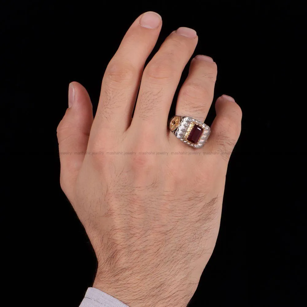 انگشتر یاقوت سرخ مردانه کد 861