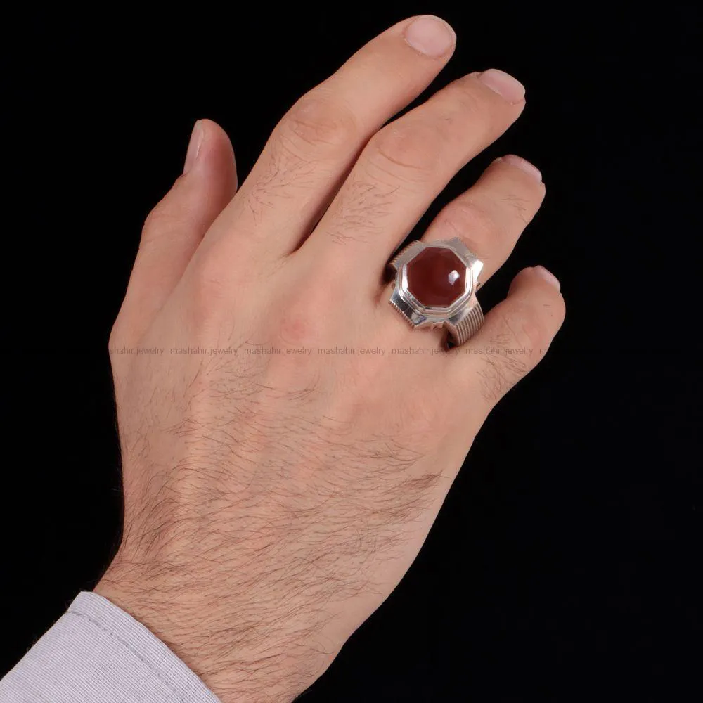 انگشتر عقیق مردانه کد 863