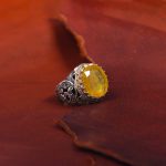 انگشتر یاقوت زرد مردانه کد 5030