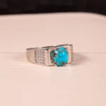 انگشتر فیروزه شجری مردانه کد 2714