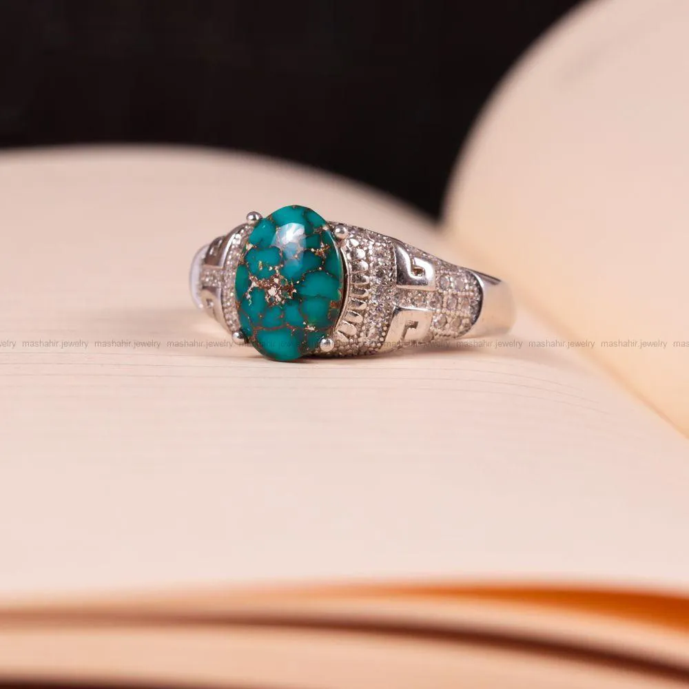انگشتر فیروزه شجری مردانه کد 2717