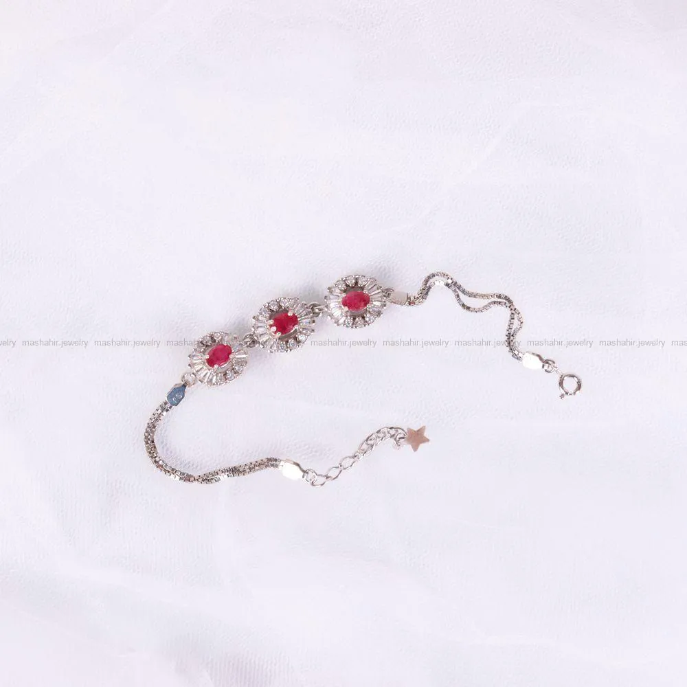 دستبند یاقوت سرخ زنانه کد 2736