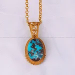 گردنبند فیروزه زنانه کد 2741