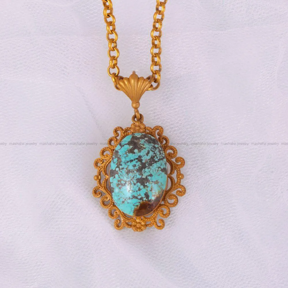 گردنبند فیروزه زنانه کد 2742