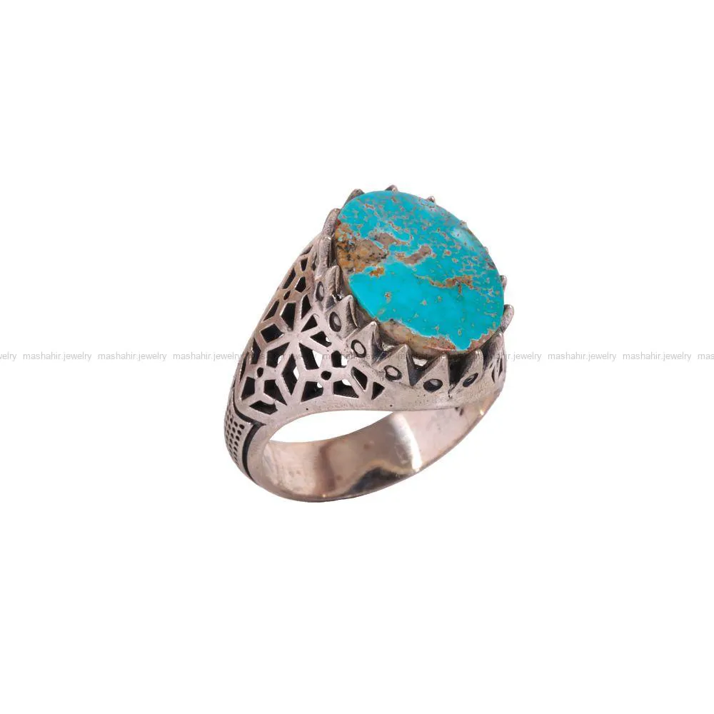 انگشتر فیروزه شجری مردانه کد 2782
