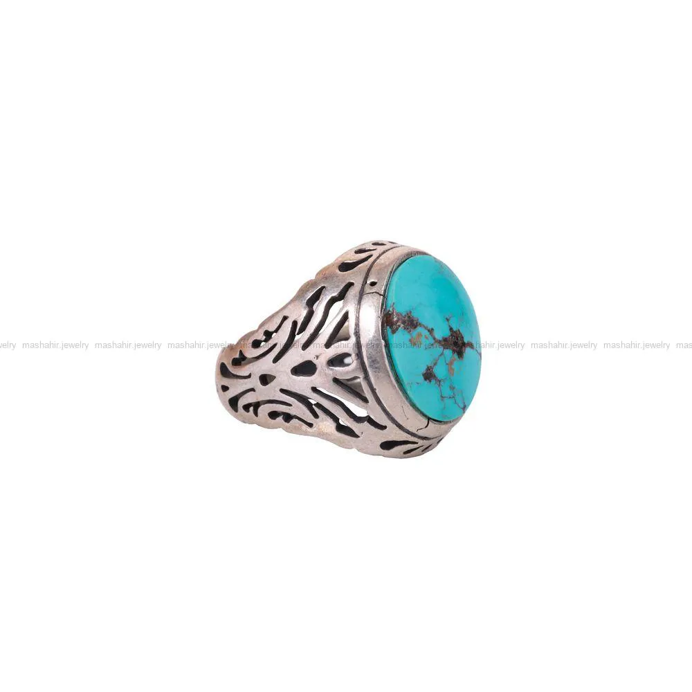 انگشتر فیروزه شجری مردانه کد 2786