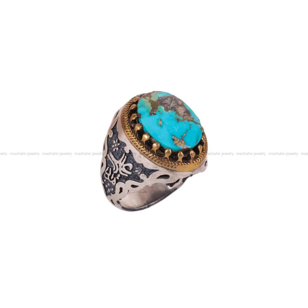 انگشتر فیروزه شجری مردانه کد 2795
