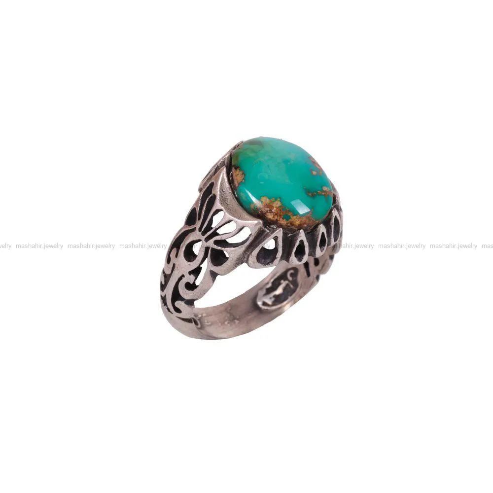 انگشتر فیروزه شجری مردانه کد 2797