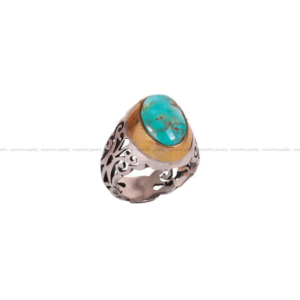 انگشتر فیروزه شجری مردانه کد 2803