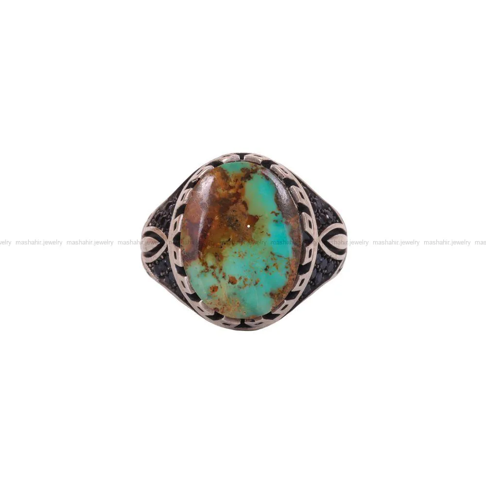 انگشتر فیروزه شجری مردانه کد 2805
