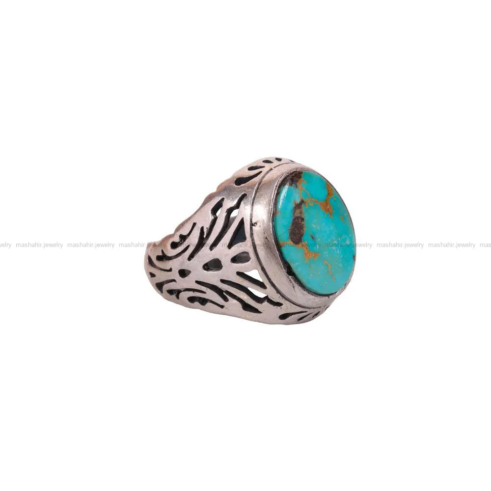 انگشتر فیروزه شجری مردانه کد 2807