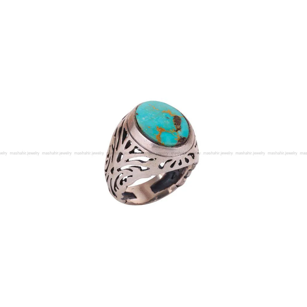 انگشتر فیروزه شجری مردانه کد 2807
