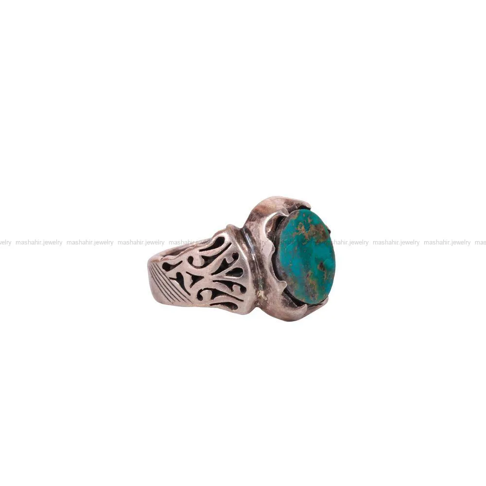 انگشتر فیروزه شجری مردانه کد 2808