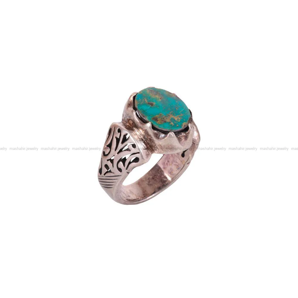 انگشتر فیروزه شجری مردانه کد 2809