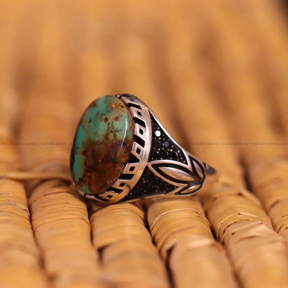 انگشتر فیروزه شجری مردانه کد 2805
