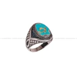 انگشتر فیروزه شجری مردانه کد 2843