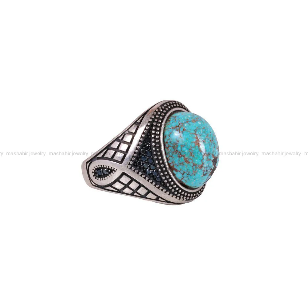 انگشتر فیروزه شجری مردانه کد 2850