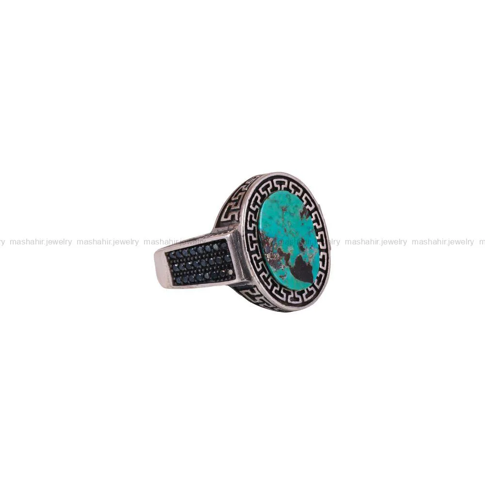 انگشتر فیروزه شجری مردانه کد 2866