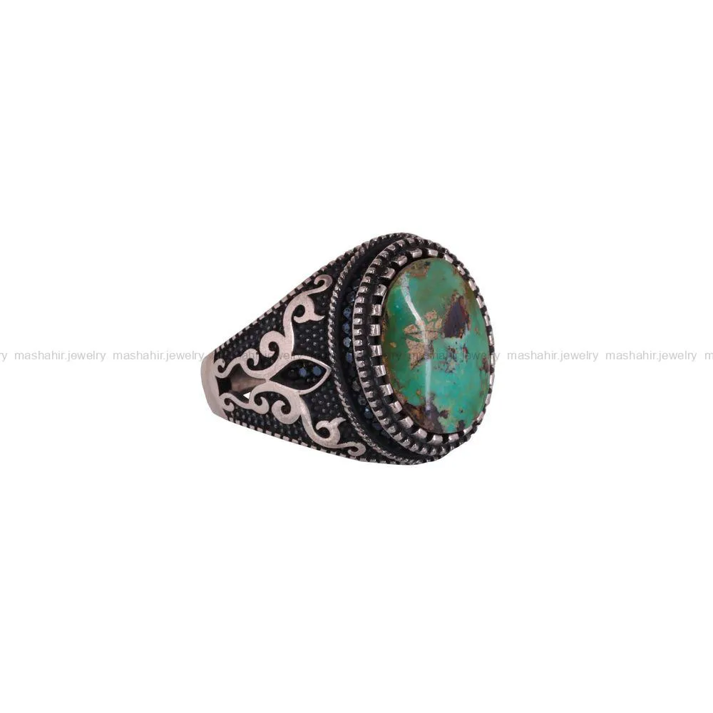 انگشتر فیروزه شجری مردانه کد 2879