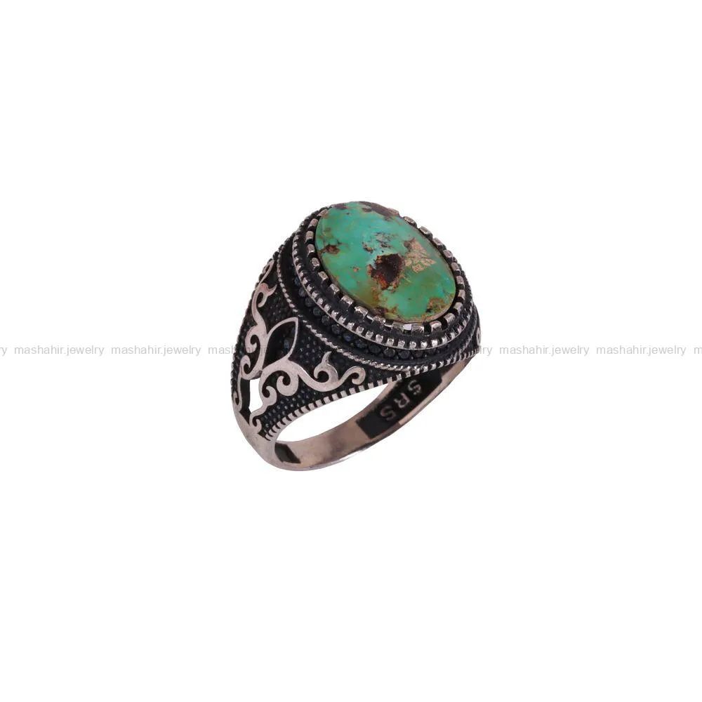 انگشتر فیروزه شجری مردانه کد 2879