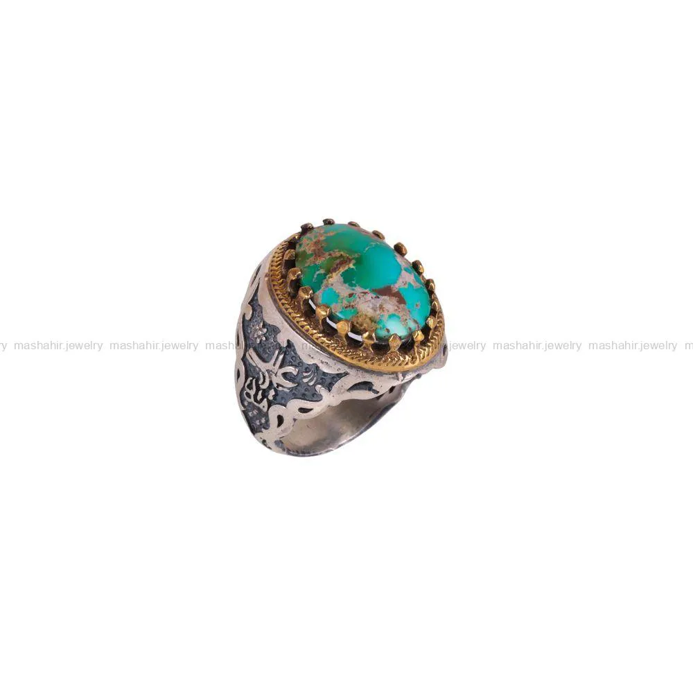 انگشتر فیروزه شجری مردانه کد 2881