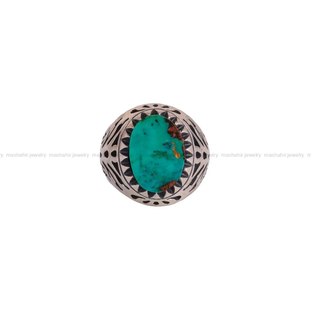 انگشتر فیروزه شجری مردانه کد 2886