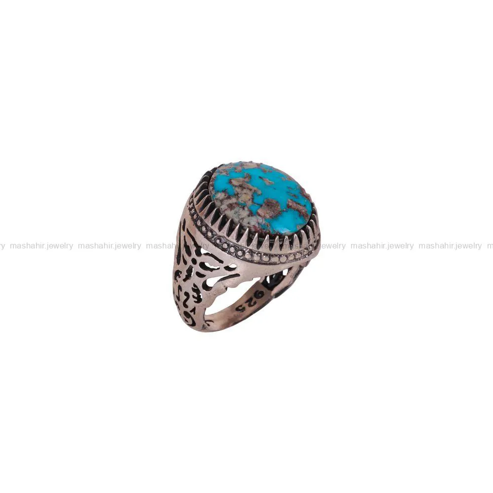 انگشتر فیروزه شجری مردانه کد 2891