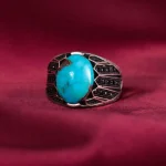انگشتر فیروزه شجری مردانه کد 2862