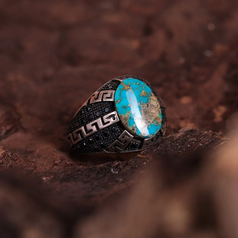انگشتر فیروزه شجری مردانه کد 2878