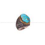 انگشتر فیروزه شجری مردانه کد 2950