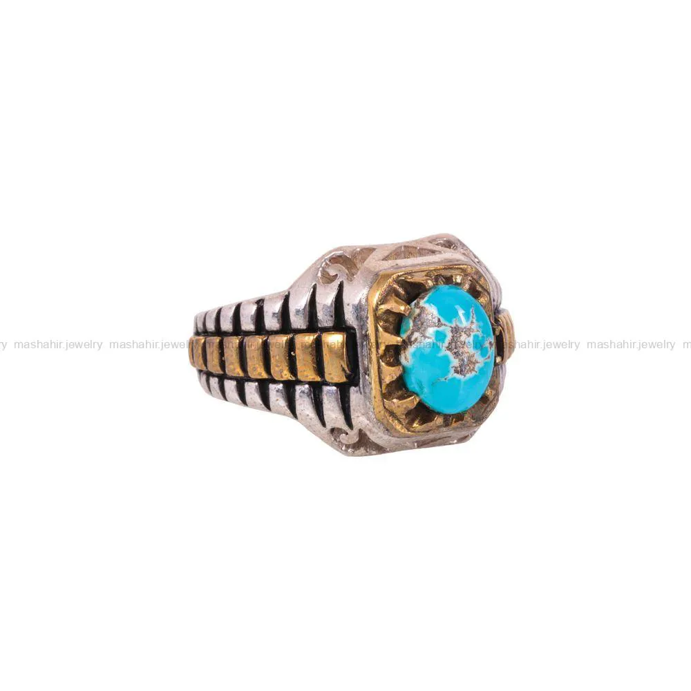انگشتر فیروزه شجری مردانه کد 2958