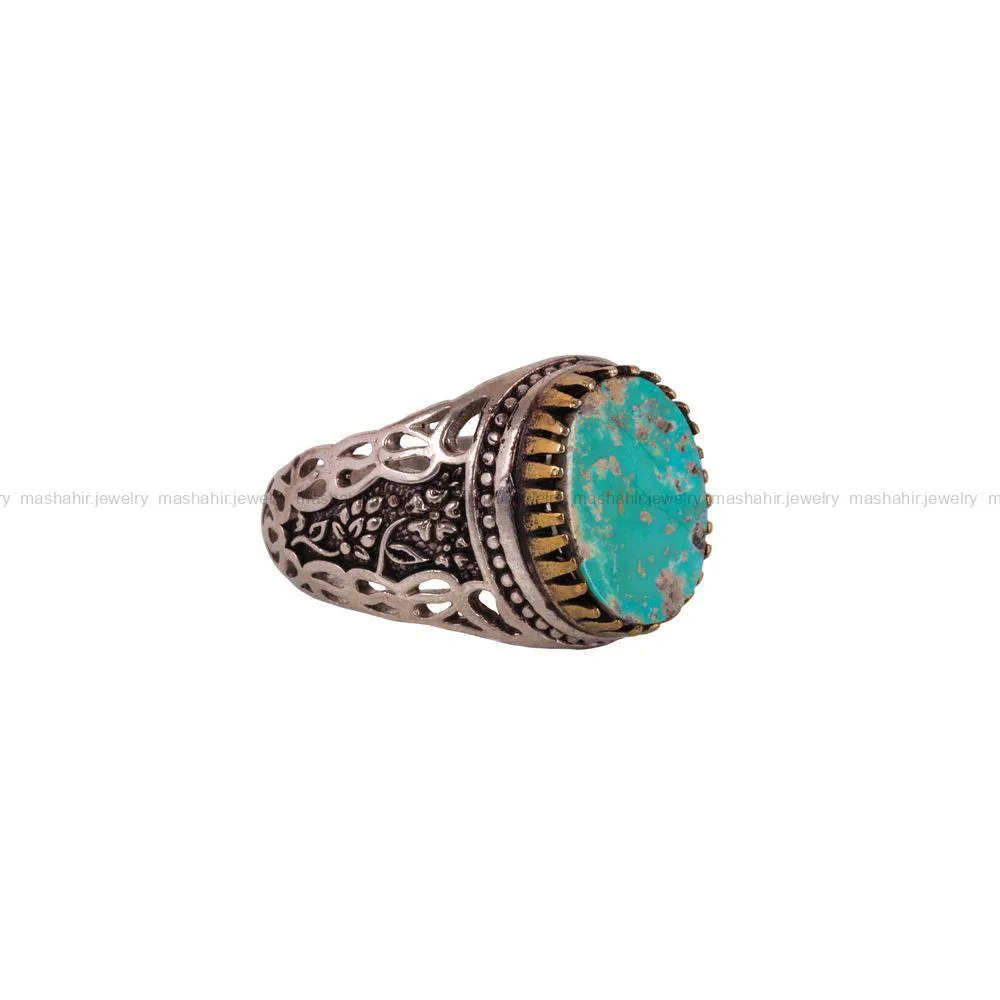 انگشتر فیروزه شجری مردانه کد 2975