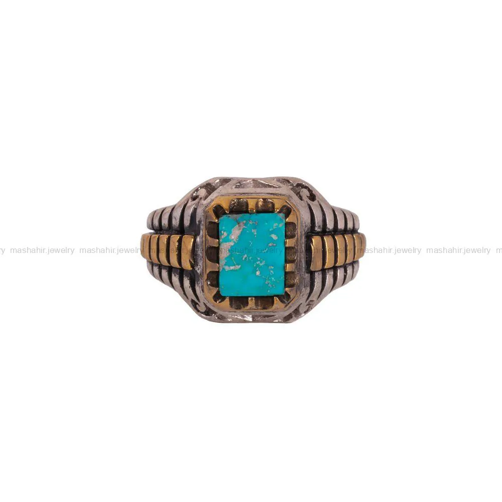 انگشتر فیروزه شجری مردانه کد 2977